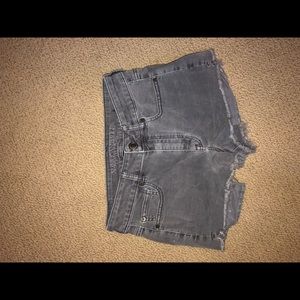 gray high rise shorts